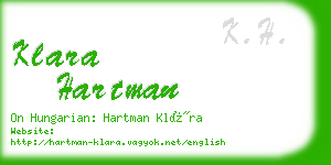 klara hartman business card